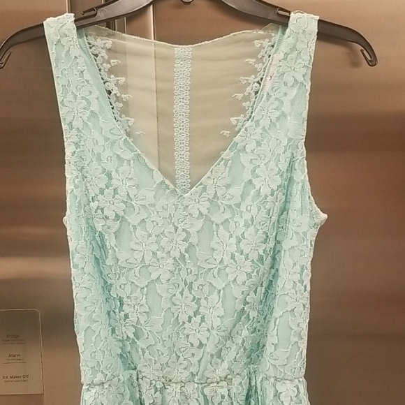 💕DAINTY HOOLIGAN💕 Mint Blue Lace Mesh Mint Dress - Picture 3 of 8